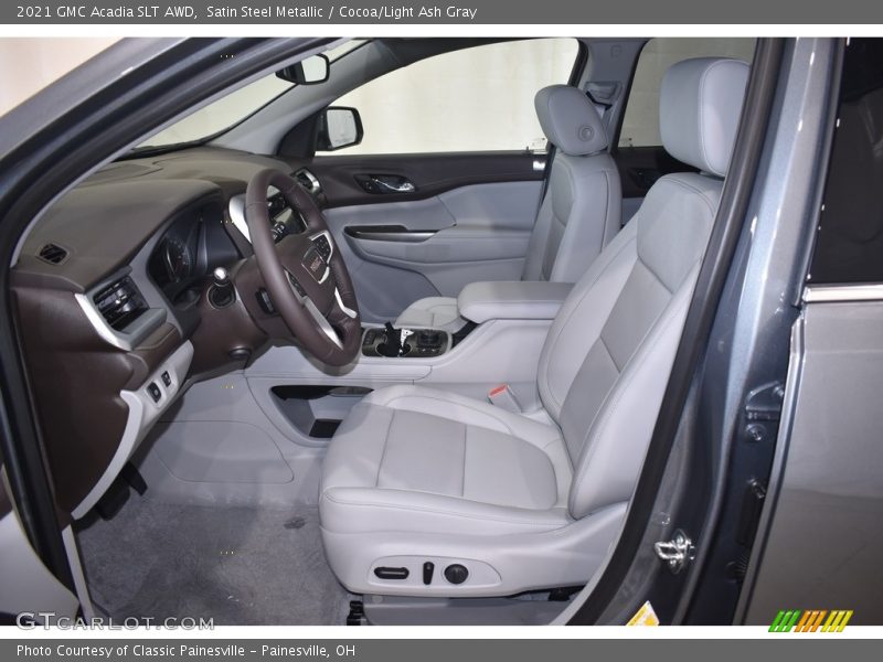 Satin Steel Metallic / Cocoa/Light Ash Gray 2021 GMC Acadia SLT AWD