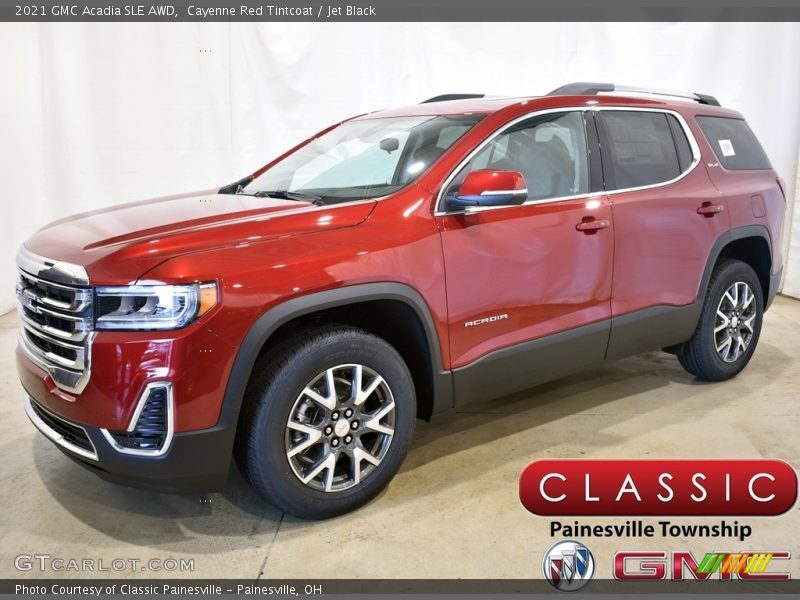 Cayenne Red Tintcoat / Jet Black 2021 GMC Acadia SLE AWD