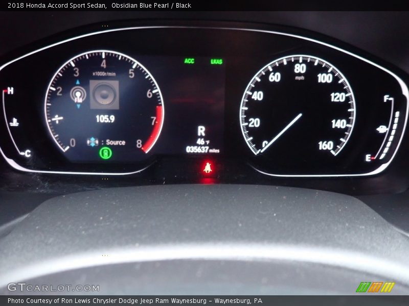 Obsidian Blue Pearl / Black 2018 Honda Accord Sport Sedan
