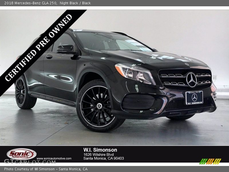 Night Black / Black 2018 Mercedes-Benz GLA 250