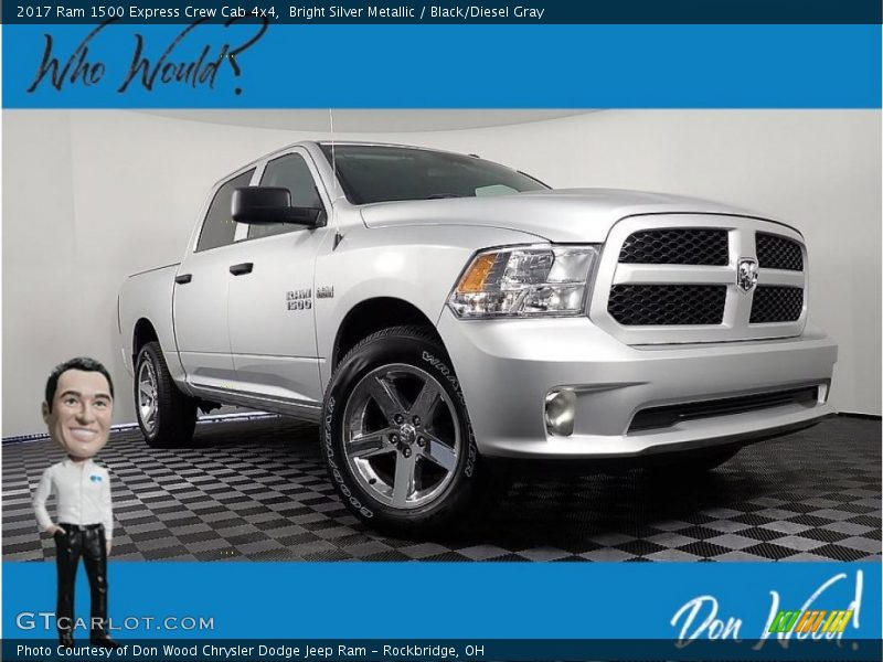 Bright Silver Metallic / Black/Diesel Gray 2017 Ram 1500 Express Crew Cab 4x4