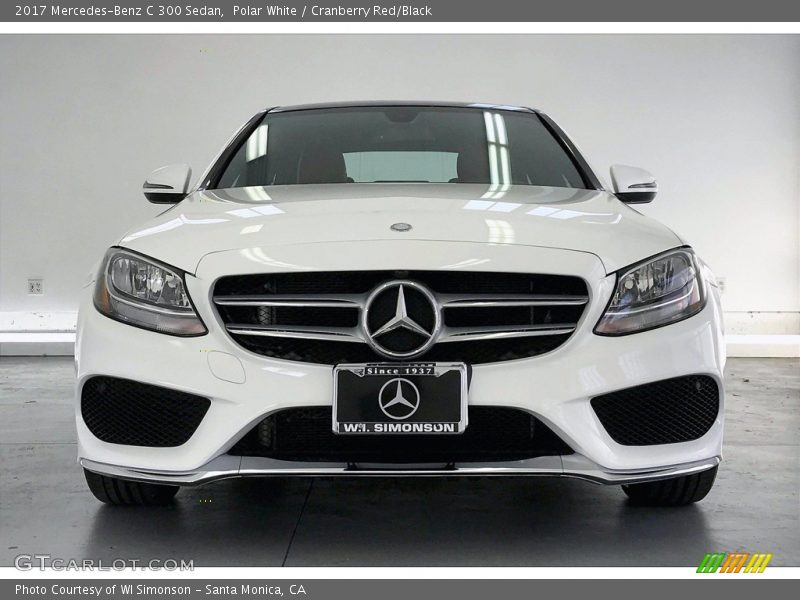 Polar White / Cranberry Red/Black 2017 Mercedes-Benz C 300 Sedan