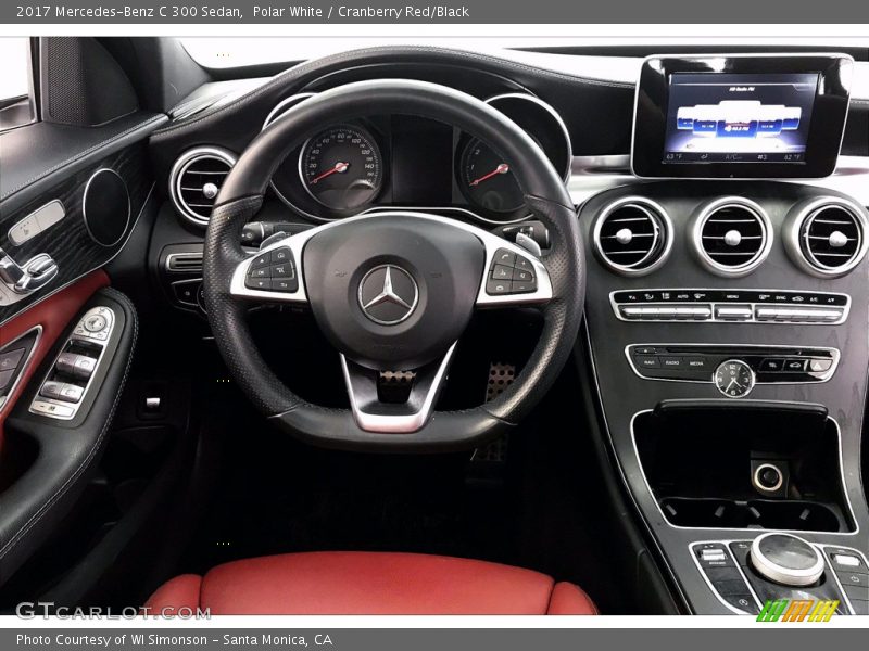 Polar White / Cranberry Red/Black 2017 Mercedes-Benz C 300 Sedan