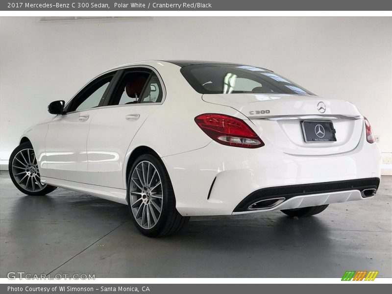 Polar White / Cranberry Red/Black 2017 Mercedes-Benz C 300 Sedan
