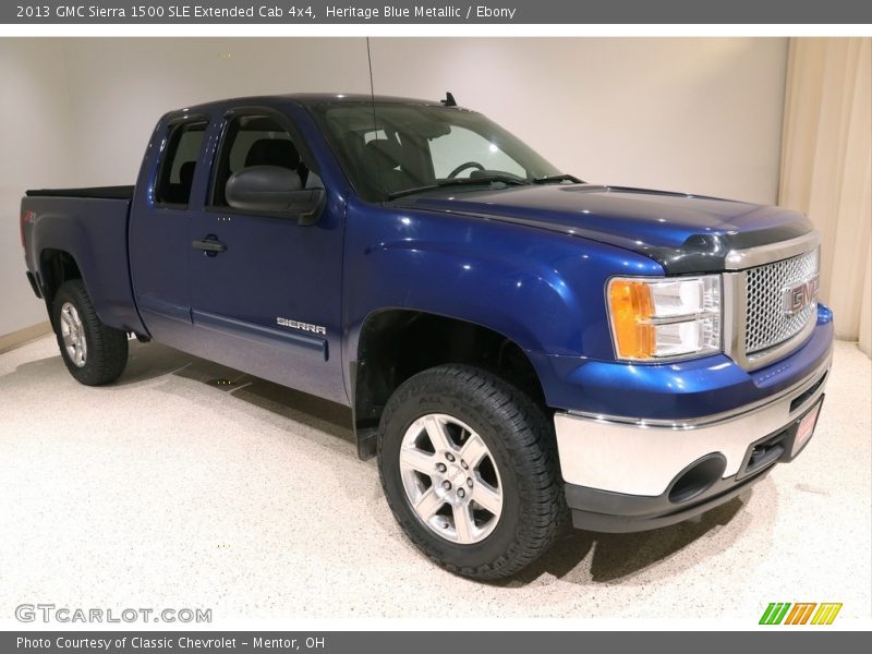 Heritage Blue Metallic / Ebony 2013 GMC Sierra 1500 SLE Extended Cab 4x4