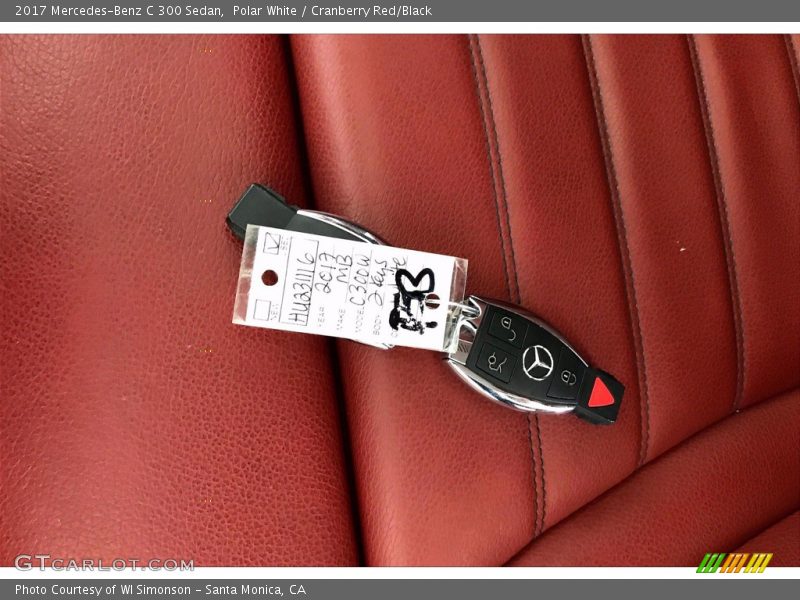 Polar White / Cranberry Red/Black 2017 Mercedes-Benz C 300 Sedan