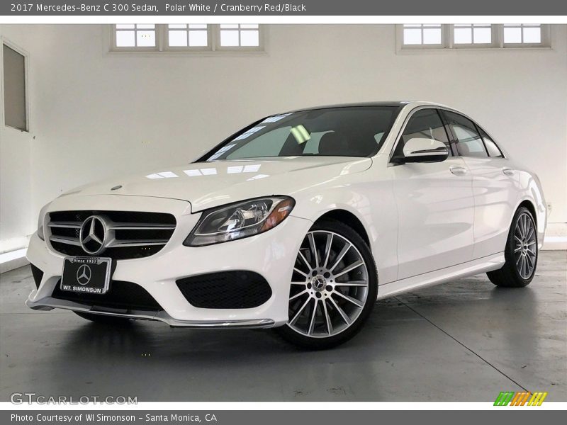 Polar White / Cranberry Red/Black 2017 Mercedes-Benz C 300 Sedan