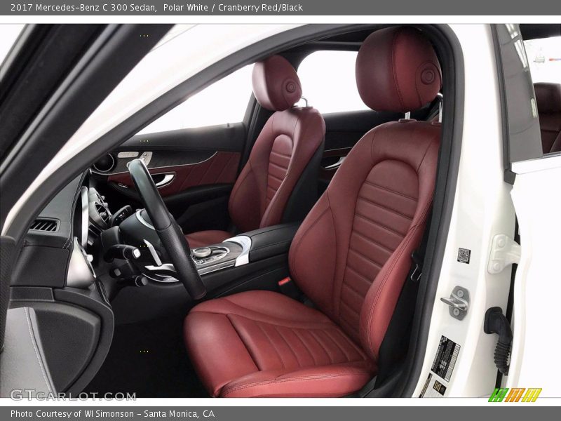 Polar White / Cranberry Red/Black 2017 Mercedes-Benz C 300 Sedan