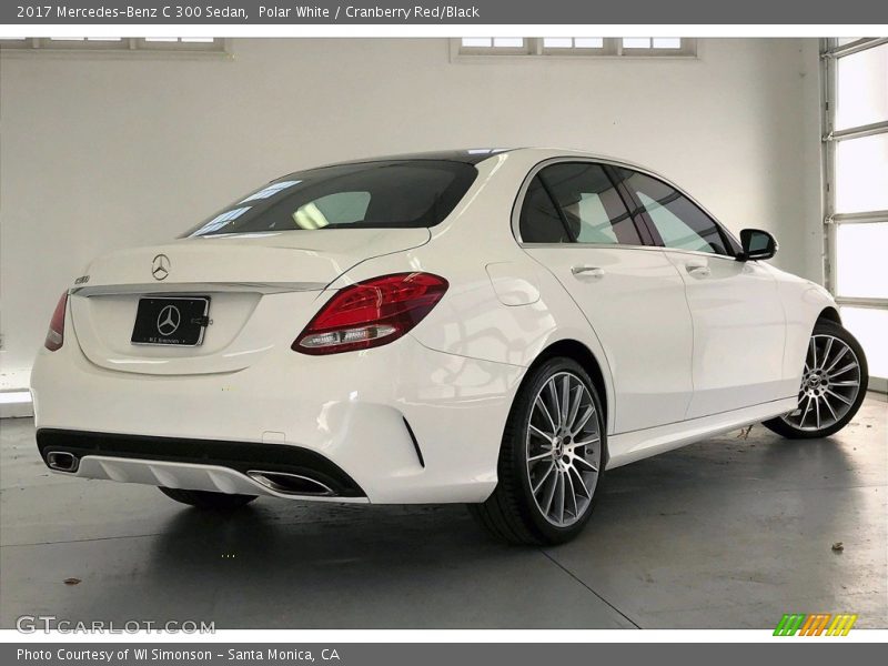 Polar White / Cranberry Red/Black 2017 Mercedes-Benz C 300 Sedan