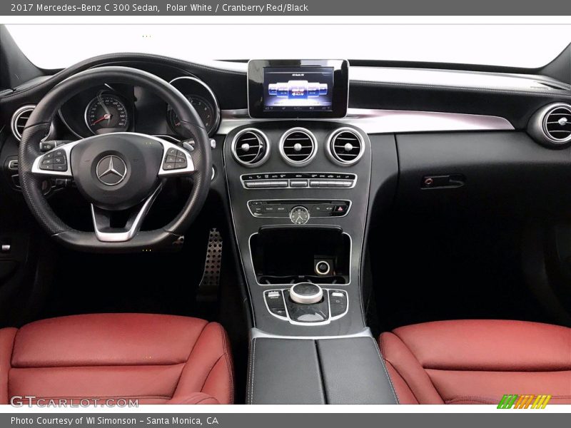Polar White / Cranberry Red/Black 2017 Mercedes-Benz C 300 Sedan