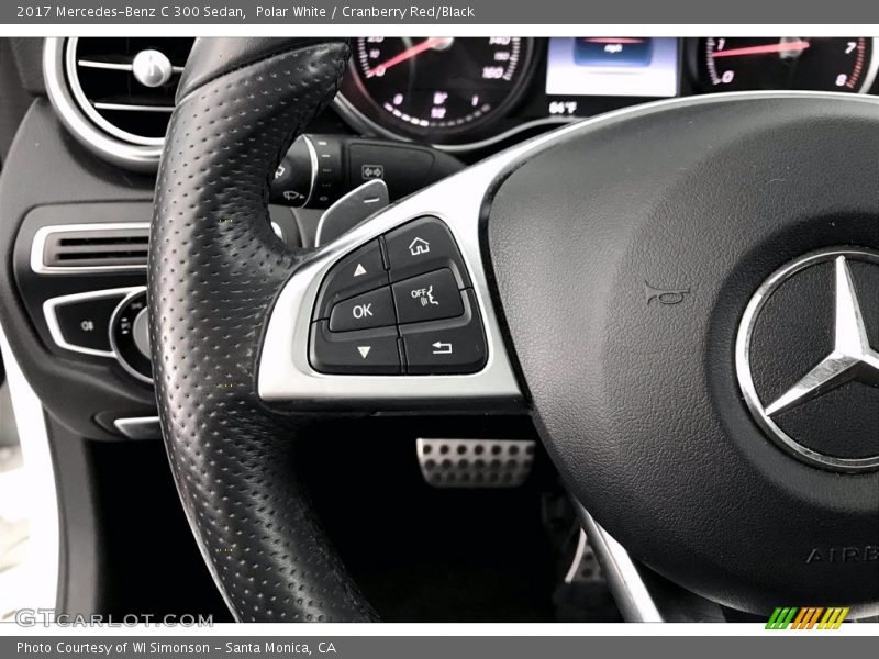 Polar White / Cranberry Red/Black 2017 Mercedes-Benz C 300 Sedan
