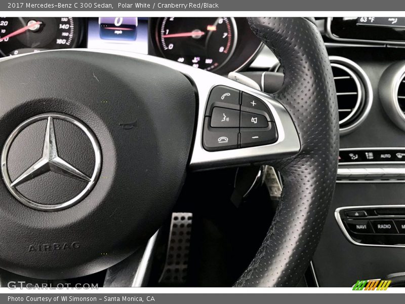 Polar White / Cranberry Red/Black 2017 Mercedes-Benz C 300 Sedan