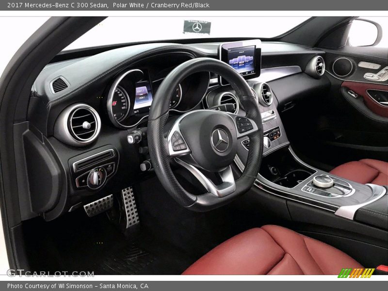 Polar White / Cranberry Red/Black 2017 Mercedes-Benz C 300 Sedan