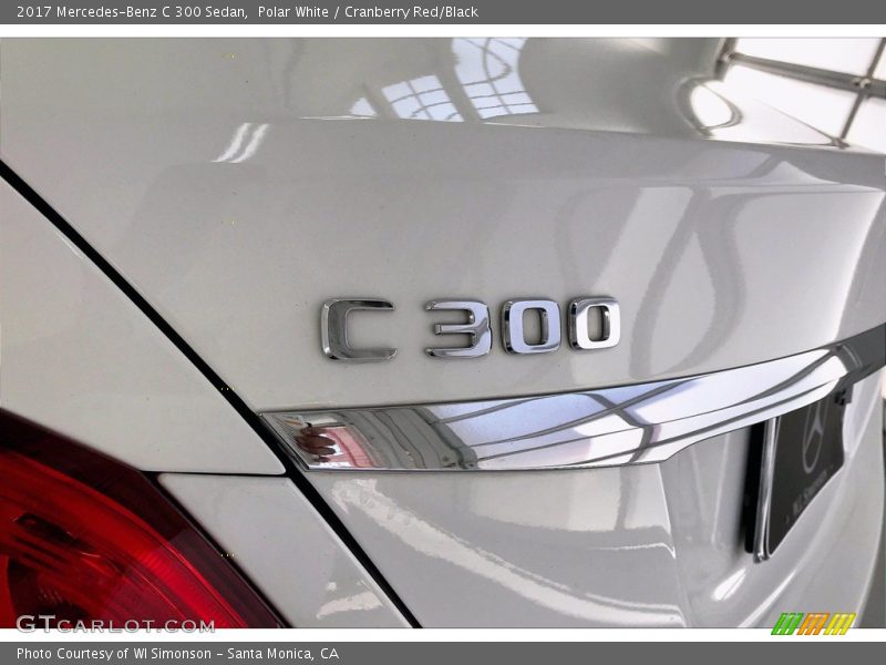 Polar White / Cranberry Red/Black 2017 Mercedes-Benz C 300 Sedan