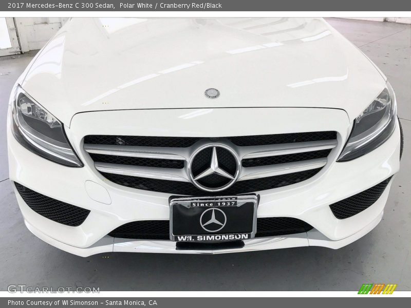 Polar White / Cranberry Red/Black 2017 Mercedes-Benz C 300 Sedan