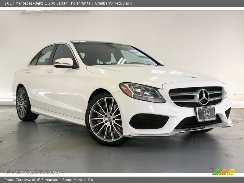 Polar White / Cranberry Red/Black 2017 Mercedes-Benz C 300 Sedan