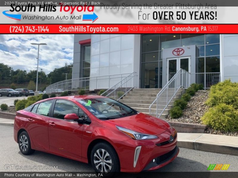 Supersonic Red / Black 2020 Toyota Prius XLE AWD-e