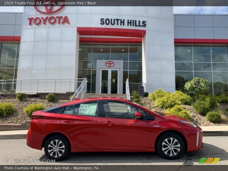 Supersonic Red / Black 2020 Toyota Prius XLE AWD-e