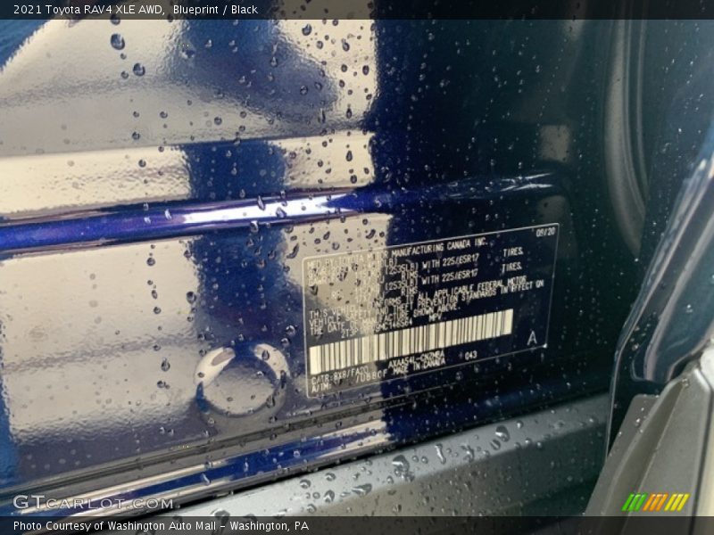 2021 RAV4 XLE AWD Blueprint Color Code 8X8