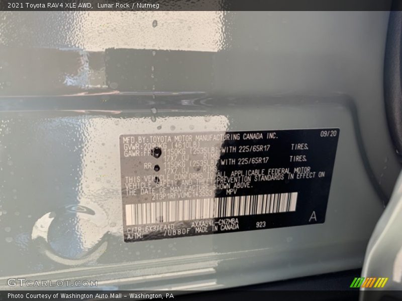 2021 RAV4 XLE AWD Lunar Rock Color Code 6X3