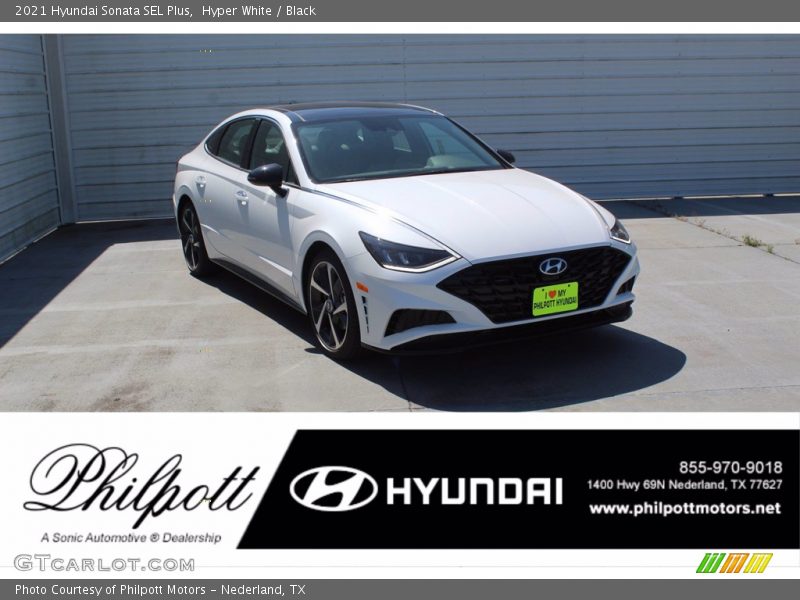 Hyper White / Black 2021 Hyundai Sonata SEL Plus