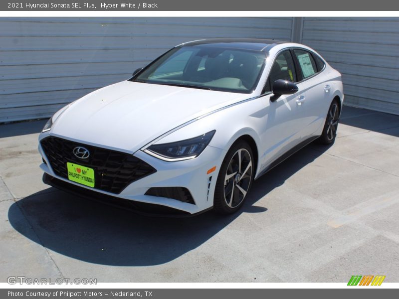 Hyper White / Black 2021 Hyundai Sonata SEL Plus