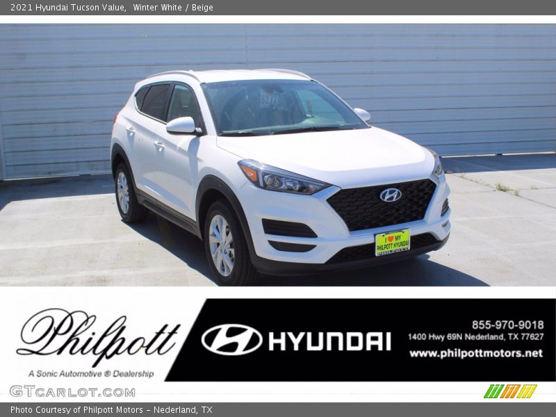 Winter White / Beige 2021 Hyundai Tucson Value