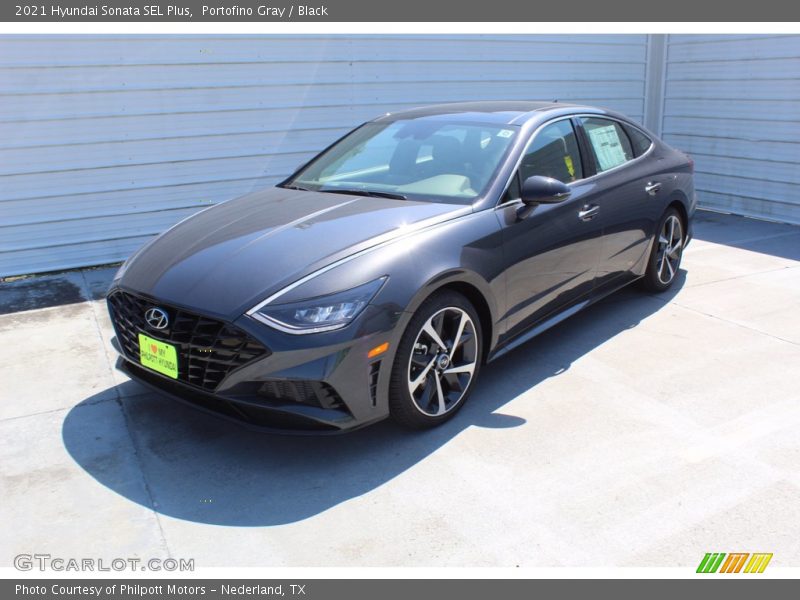 Portofino Gray / Black 2021 Hyundai Sonata SEL Plus