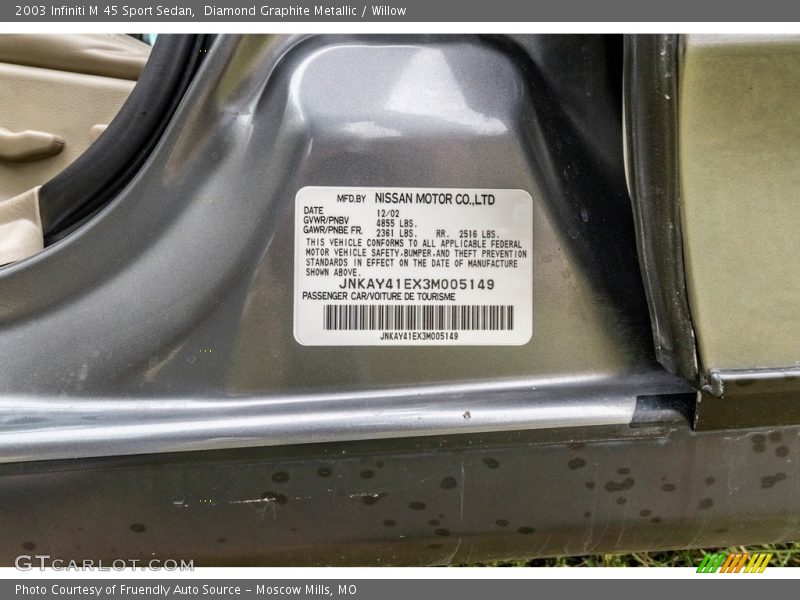 Diamond Graphite Metallic / Willow 2003 Infiniti M 45 Sport Sedan