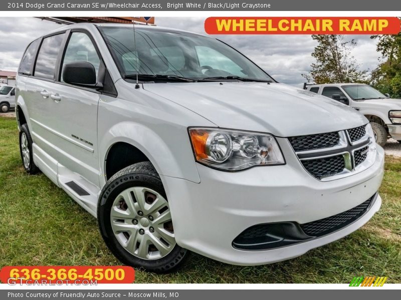 Bright White / Black/Light Graystone 2014 Dodge Grand Caravan SE w/Wheelchair Access