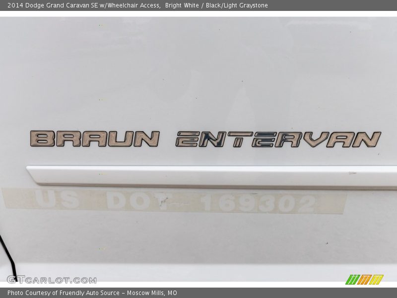Bright White / Black/Light Graystone 2014 Dodge Grand Caravan SE w/Wheelchair Access