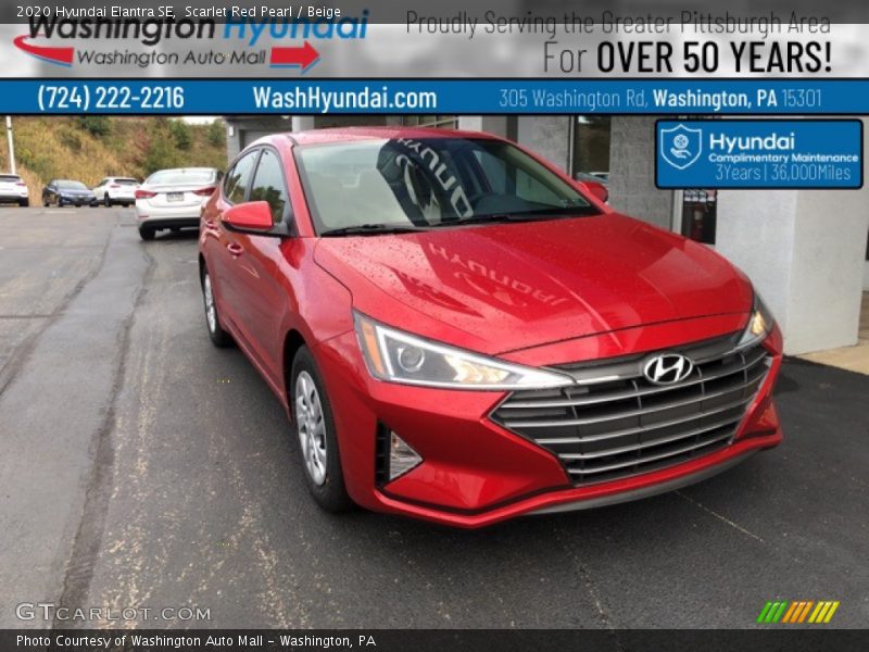 Scarlet Red Pearl / Beige 2020 Hyundai Elantra SE