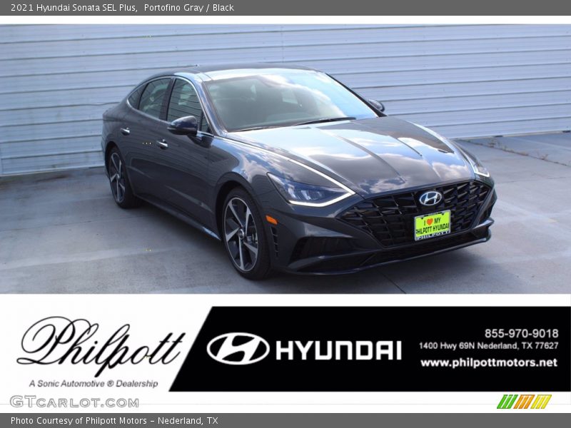 Portofino Gray / Black 2021 Hyundai Sonata SEL Plus
