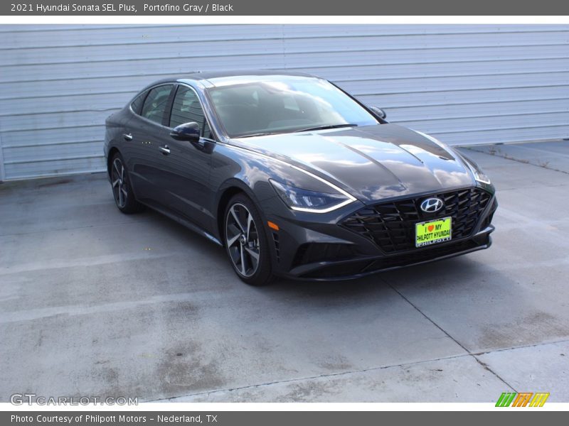 Portofino Gray / Black 2021 Hyundai Sonata SEL Plus