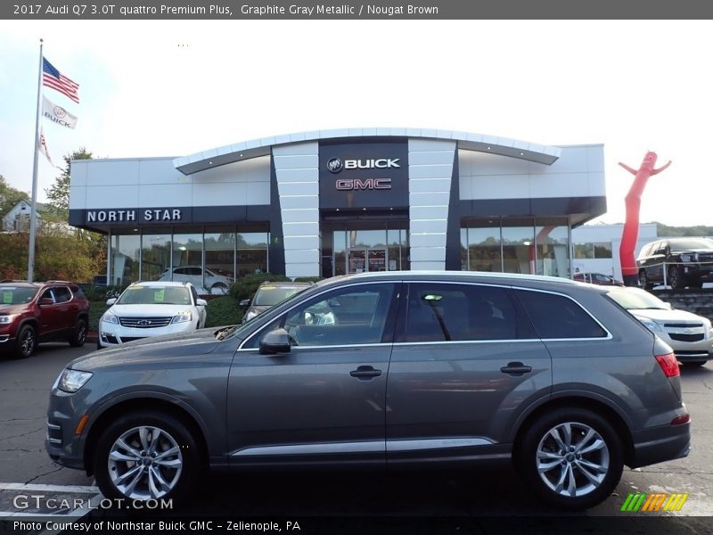 Graphite Gray Metallic / Nougat Brown 2017 Audi Q7 3.0T quattro Premium Plus