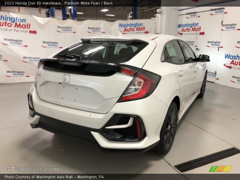 Platinum White Pearl / Black 2020 Honda Civic EX Hatchback