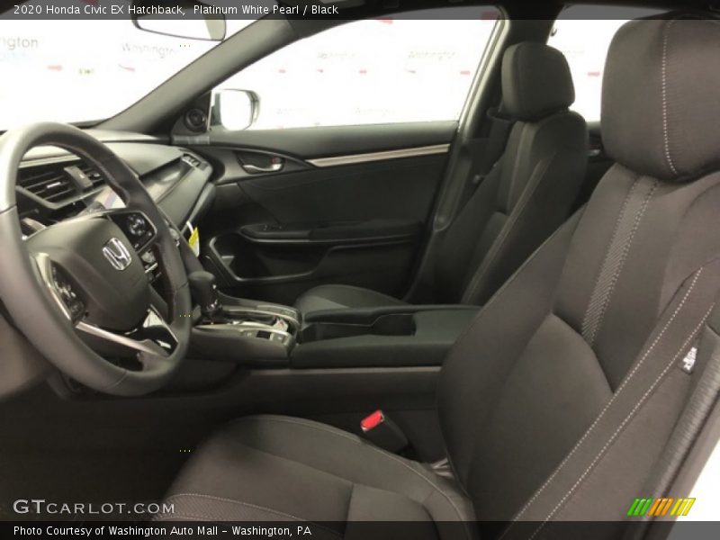 Platinum White Pearl / Black 2020 Honda Civic EX Hatchback