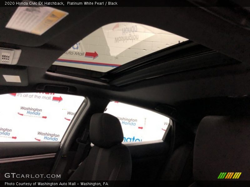 Platinum White Pearl / Black 2020 Honda Civic EX Hatchback