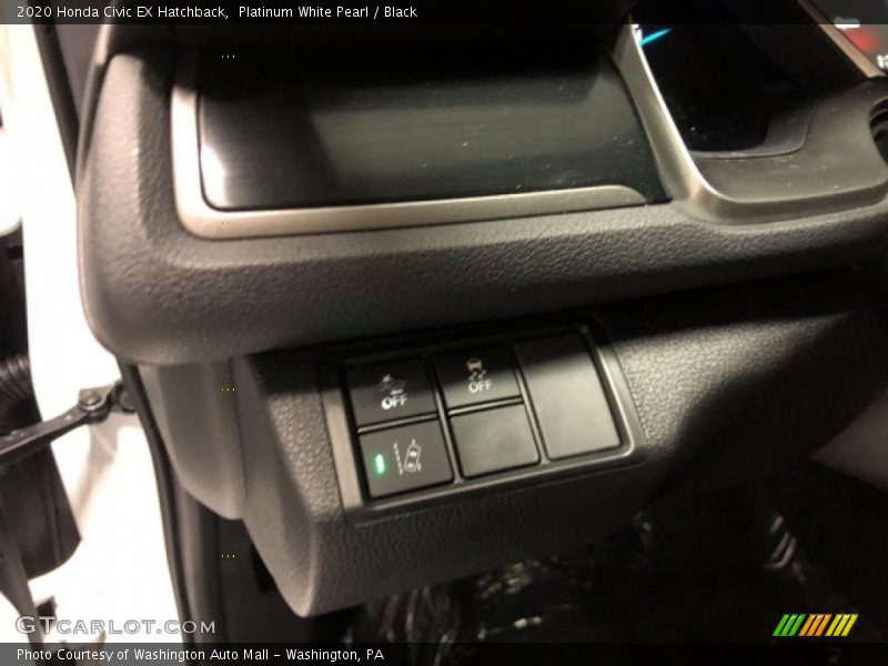 Platinum White Pearl / Black 2020 Honda Civic EX Hatchback