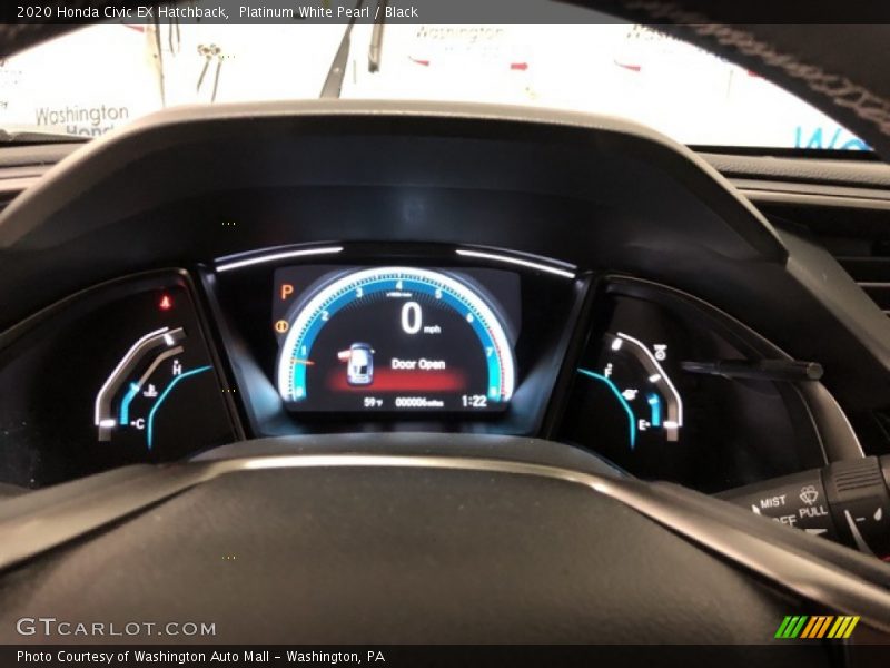 Platinum White Pearl / Black 2020 Honda Civic EX Hatchback
