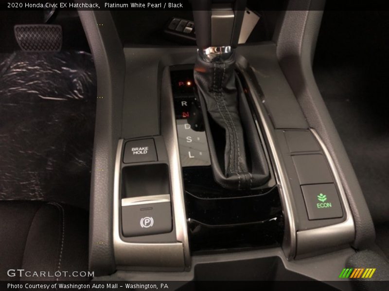 Platinum White Pearl / Black 2020 Honda Civic EX Hatchback