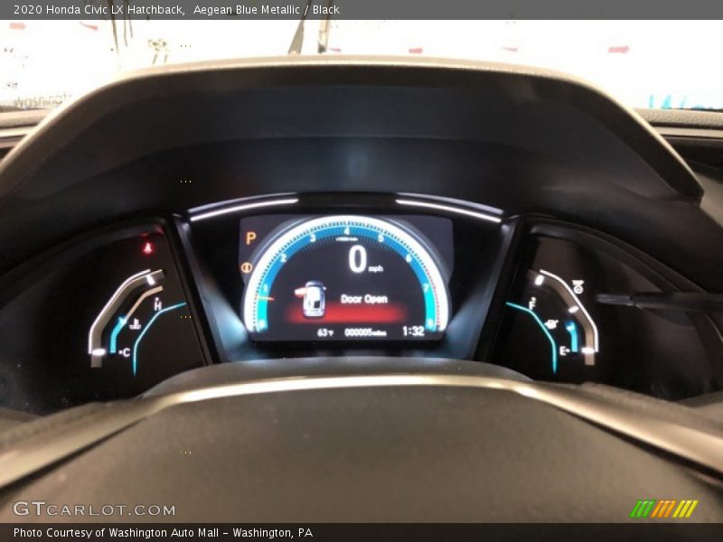 Aegean Blue Metallic / Black 2020 Honda Civic LX Hatchback