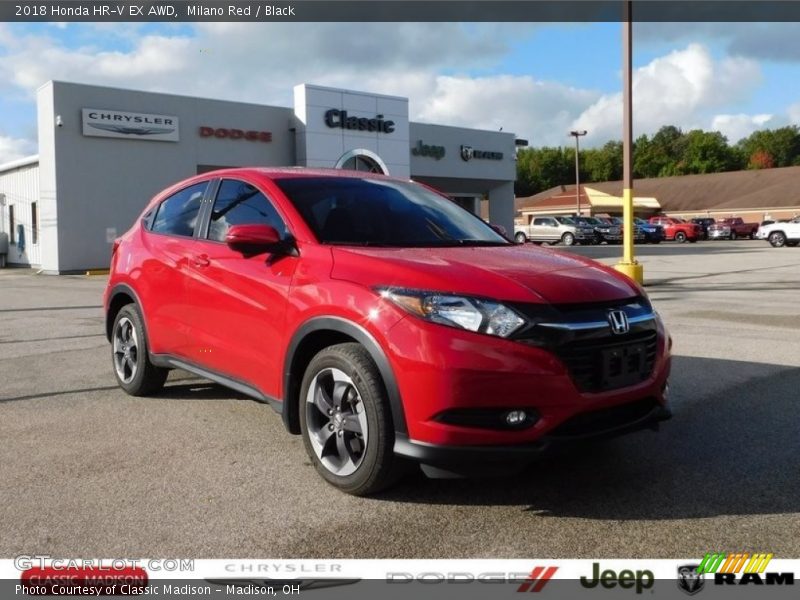 Milano Red / Black 2018 Honda HR-V EX AWD