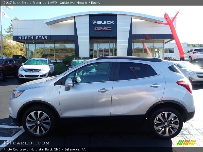 Quicksilver Metallic / Ebony 2017 Buick Encore Preferred II AWD
