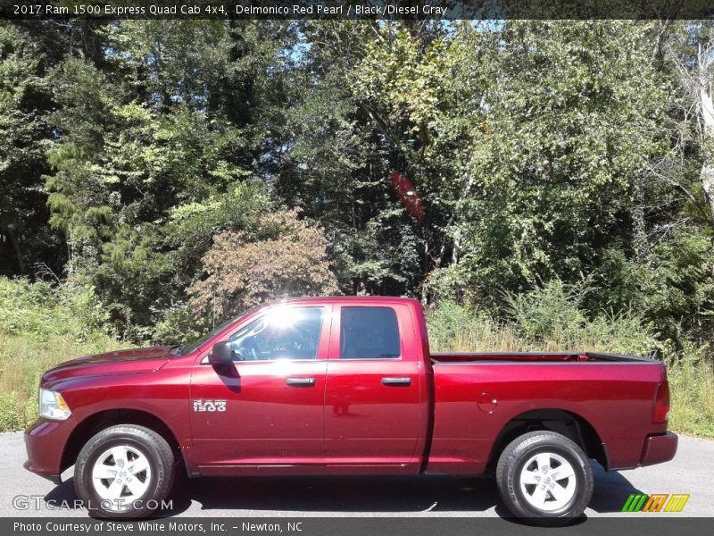 Delmonico Red Pearl / Black/Diesel Gray 2017 Ram 1500 Express Quad Cab 4x4