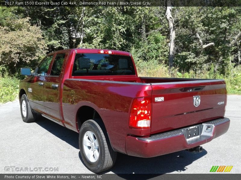 Delmonico Red Pearl / Black/Diesel Gray 2017 Ram 1500 Express Quad Cab 4x4