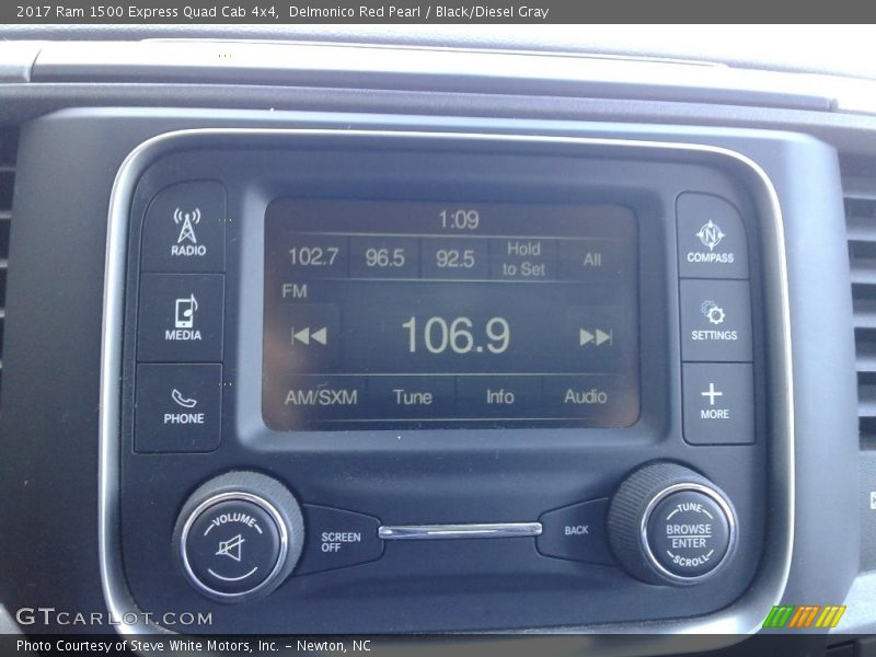 Delmonico Red Pearl / Black/Diesel Gray 2017 Ram 1500 Express Quad Cab 4x4