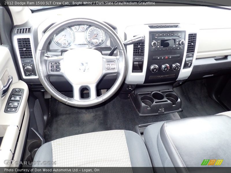 Bright White / Dark Slate Gray/Medium Graystone 2012 Dodge Ram 1500 SLT Crew Cab