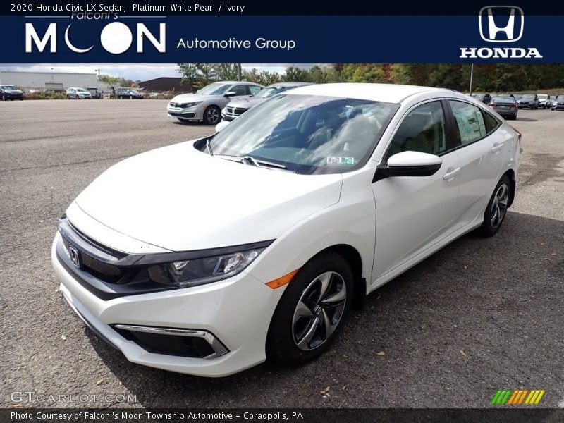 Platinum White Pearl / Ivory 2020 Honda Civic LX Sedan