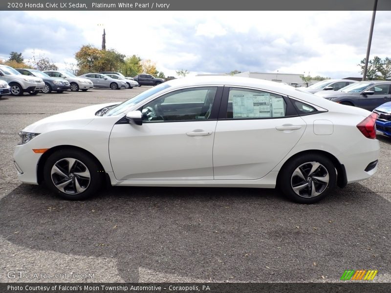 Platinum White Pearl / Ivory 2020 Honda Civic LX Sedan